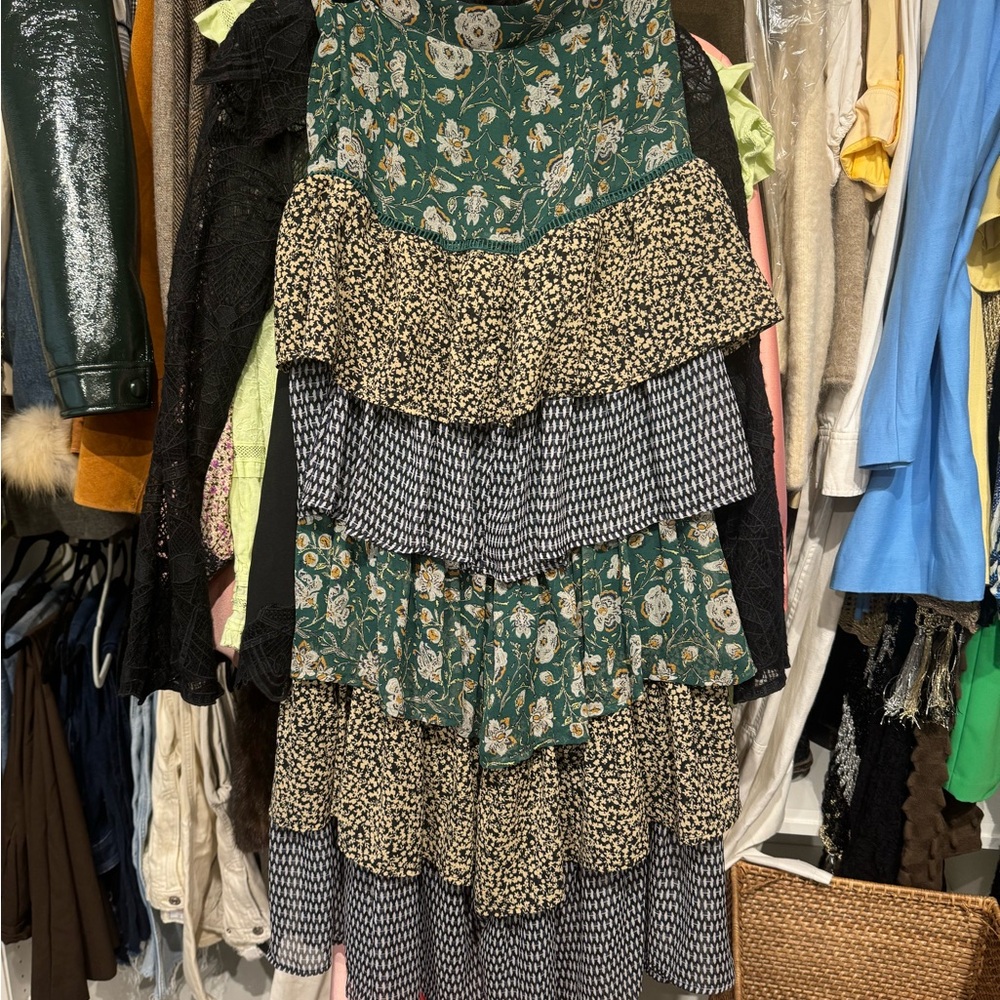 Floral and Patterned Tiered skirt
